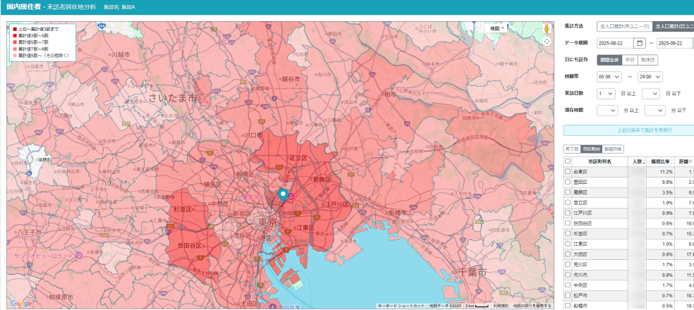 来訪者居住地分析